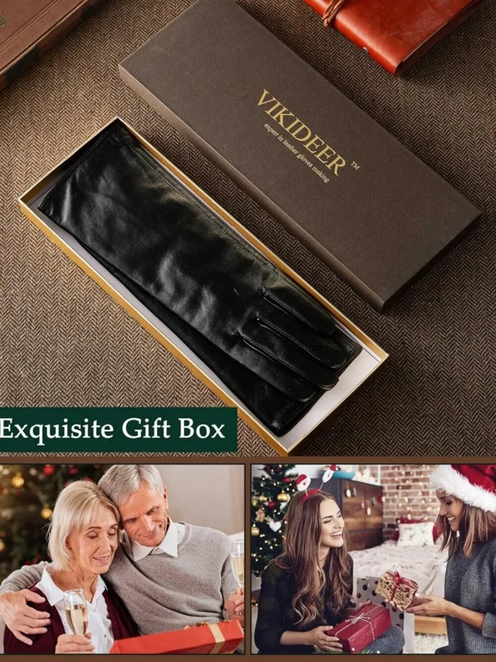 Elegant Winter Black Long Leather Gloves for Women | Touchscreen & Warm Lined